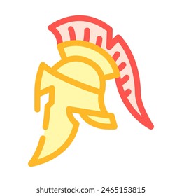 helmet spartan roman greek color icon vector. helmet spartan roman greek sign. isolated symbol illustration