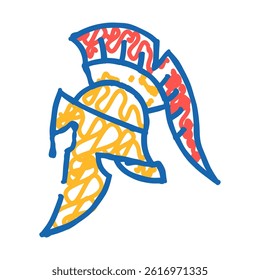 helmet spartan roman greek doodle icon sketch vector. helmet spartan roman greek sign. isolated symbol illustration