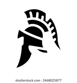 helmet spartan roman greek glyph icon vector. helmet spartan roman greek sign. isolated symbol illustration