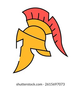 helmet spartan roman greek line icon vector. helmet spartan roman greek sign. isolated symbol illustration