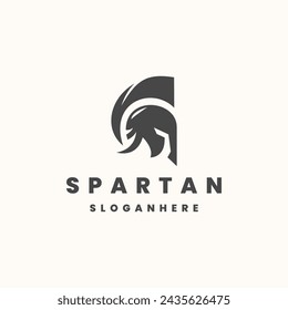 helmet of the Spartan warrior symbol, emblem. Spartan helmet logo, vector illustration
