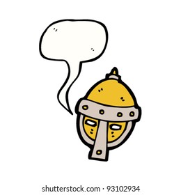 helmet with speech bubble cartoon