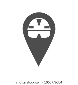 helmet symbol. project icon. construction logo. vector eps 10.