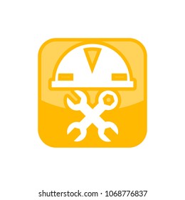 helmet symbol. project icon. construction logo. vector eps 10.