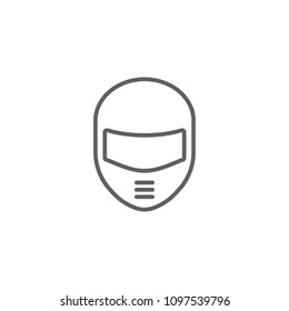 Helmet thin icon vector