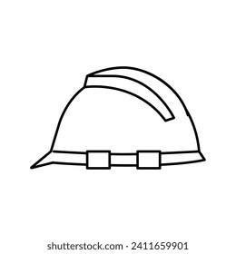 helmet tool repair line icon vector. helmet tool repair sign. isolated contour symbol black illustration