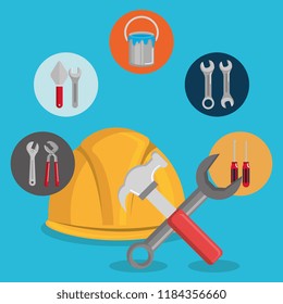 helmet with under construction equipment