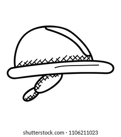 A helmet, used in workplaces to avoid head injuries. 
