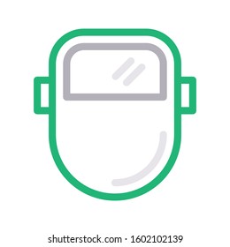 helmet vector color line icon 