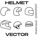 Helmet vector contain various type of helmet from Full face, Open face, Half helmet, Off road and German style skull cap.