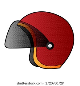 diseño vectorial de casco. mano digital dibujada. textura de medio tono
