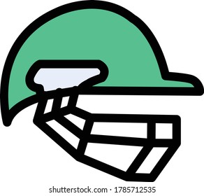 helmet vector flat color icon 
