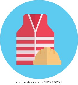 helmet vector flat color icon 