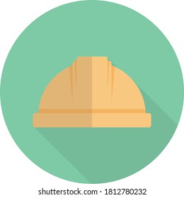 icono de color plano del vector del casco 