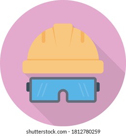 helmet vector flat color icon 
