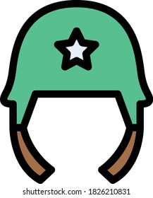 icono de color plano del vector del casco 