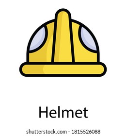 helmet vector flat icon, colored line vector design