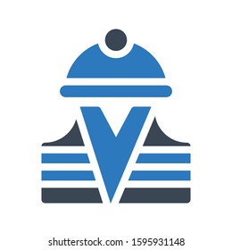 helmet vector glyph color icon 