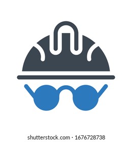 helmet vector glyph color icon 