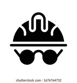 helmet vector glyph flat icon 