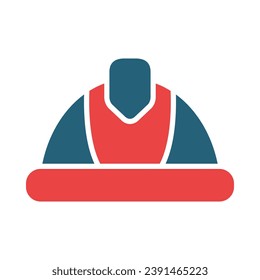 Helmet Vector Glyph Two Color Icon For Personal And Commercial Use.
