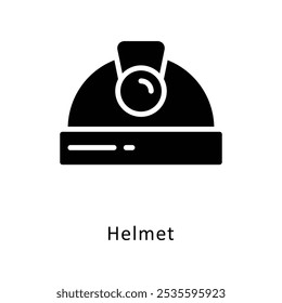 Helmet Vector Gylph Design icon. Work In Progress Symbol on White background EPS 10 File