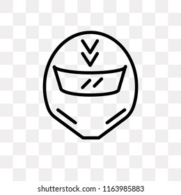 Helmet vector icon isolated on transparent background, Helmet logo concept