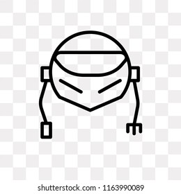 Helmet vector icon isolated on transparent background, Helmet logo concept