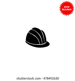 Helmet vector icon isolated on white background.