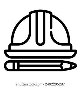 Helmet Vector Icon, Lineal style icon, from Work in Progress icons collection, isolated on white Background.