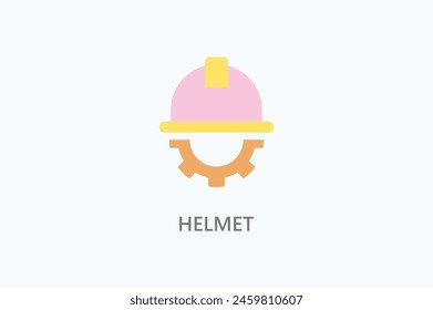 Helm-Vektorgrafik-Symbol oder Logo-Illustration