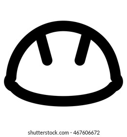 Helmet vector icon. Style is contour flat icon symbol, black color, white background.