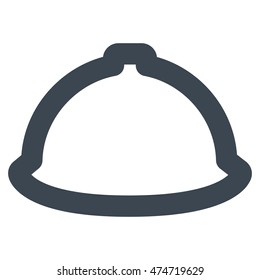 Helmet vector icon. Style is contour flat icon symbol, smooth blue color, white background.