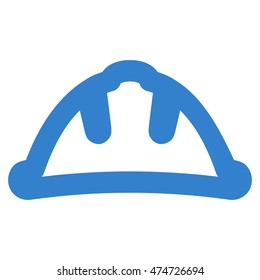 Helmet vector icon. Style is linear flat icon symbol, cobalt color, white background.
