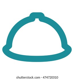 Helmet vector icon. Style is outline flat icon symbol, soft blue color, white background.