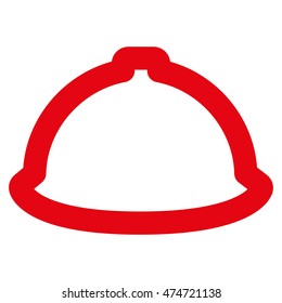 Helmet vector icon. Style is stroke flat icon symbol, red color, white background.