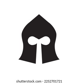 Helmet vector icon. Warrior helmet icon. Knight helmet armour flat sign design. EPS 10 symbol pictogram