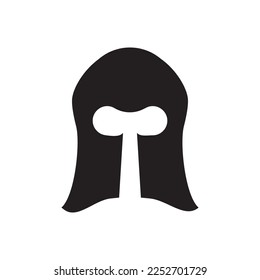 Helmet vector icon. Warrior helmet icon. Knight helmet armour flat sign design. EPS 10 symbol pictogram