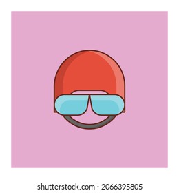 helmet Vector illustration on a transparent background. Premium quality symbols.Vector line flat color icon for concept and graphic design.