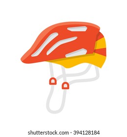 Helmet vector isolated illustration. Protection accessories. Bicycle and skate helmet. Extreme color protection. Flat summer leisure equipment. Helmet icon