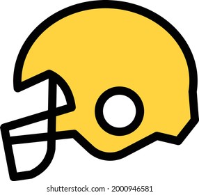 helmet vector line colour icon
