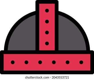 helmet vector line colour icon