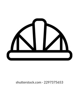 Helmet Vector Line Icon Design