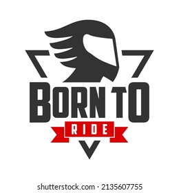 Helmet vector logo. Born to ride