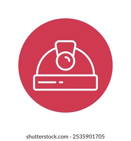 Helmet Vector Outline Circle Design icon. Work In Progress Symbol on White background EPS 10 File