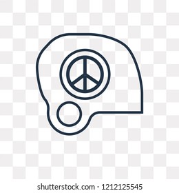 Helmet vector outline icon isolated on transparent background, high quality linear Helmet transparency concept can be used web and mobile