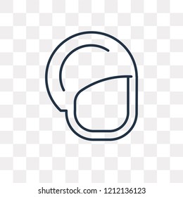 Helmet vector outline icon isolated on transparent background, high quality linear Helmet transparency concept can be used web and mobile