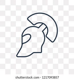 Helmet vector outline icon isolated on transparent background, high quality linear Helmet transparency concept can be used web and mobile
