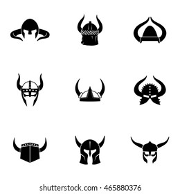 Helmet vector set. Simple helmet shape illustration, editable elements, can be used in logo design