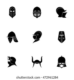 Helmet vector set. Simple helmet shape illustration, editable elements, can be used in logo design